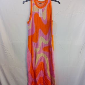 Women's sweater dress retro mod pattern